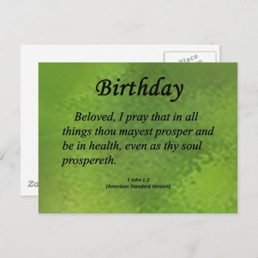 Geburtstag 3 John 1-2 Postkarte (Vorne/Hinten)