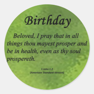 Geburtstag 3 John 1-2 Runder Aufkleber