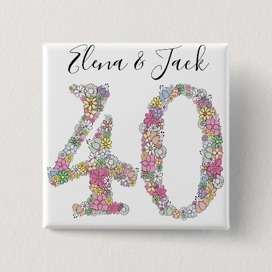 Geburtstag 40. Geburtstag Nr. 40 Brooch Button (Vorderseite)