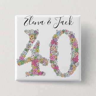 Geburtstag 40. Geburtstag Nr. 40 Brooch Button