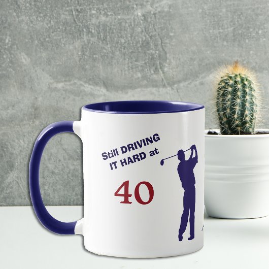 Geburtstag 40 Golfer Blue Silhouette Tasse