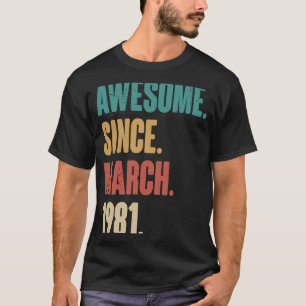 Geburtstag 42. Dekoration März 42 Jahre alter Vint T-Shirt