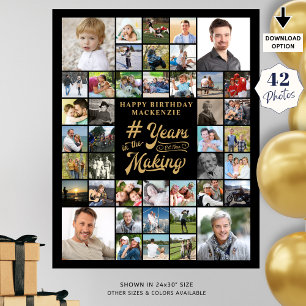 Geburtstag 42 Foto Collage JAHRE IM MAKING Poster
