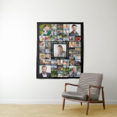 Geburtstag 43 Fotocollage Name Age Schwarz-weiß Wandteppich (Beispiel)