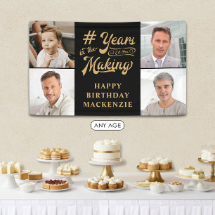 Geburtstag 4 Fotos Jahre im Schwarzen Gold machen Banner