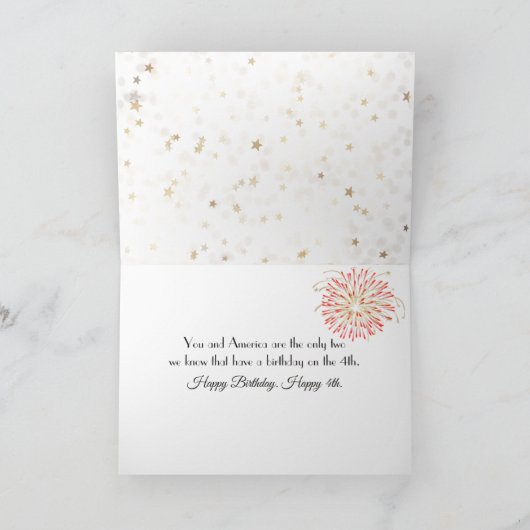 Geburtstag 4. Juli Golden Retriever Karte (Innenseite)