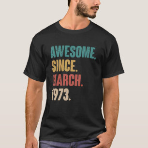 Geburtstag 50. Dekoration März 50 Jahre alter Vint T-Shirt