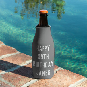 Geburtstag 50. Elegant Grau Stylische Geschenke Flaschenkühler
