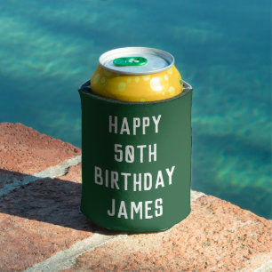Geburtstag 50. Elegant Grüne Stylische Geschenke Dosenkühler