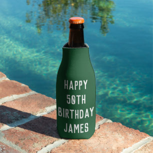 Geburtstag 50. Elegant Grüne Stylische Geschenke Flaschenkühler