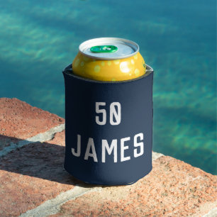 Geburtstag 50. Elegant Navy Blue Stilfavors Dosenkühler