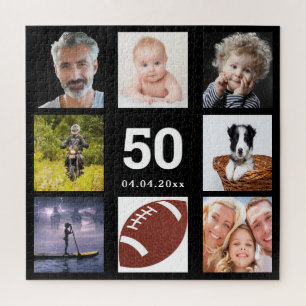 Geburtstag 50 Foto Collage Typ Mann schwarz Puzzle