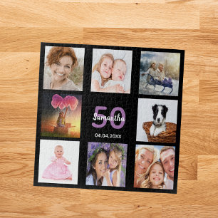 Geburtstag, 50 Foto Schwarze Puzzle