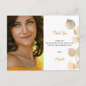 Geburtstag 50 Golden Eukalyptus vielen Dank Postkarte (Vorderseite)