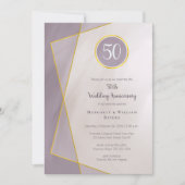 Geburtstag 50. Mutation Pflaumengoldrahmen Einladung (Vorderseite)