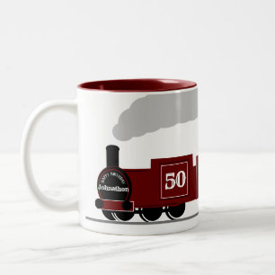 Geburtstag, 50. oder jedes andere Eisenbahngeschen Zweifarbige Tasse
