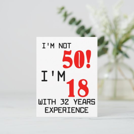 Geburtstag 50. postkarte (Stehend Vorderseite)