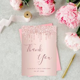 Geburtstag 50 Rose Gold Tropfen Dankeskarte
