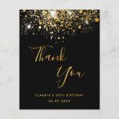 Geburtstag 50 schwarzes Gold Budget Danke Karte (Vorderseite)