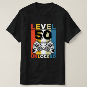 Geburtstag 50. Stufe Entsperrt 50 Gaming Vintag T-Shirt