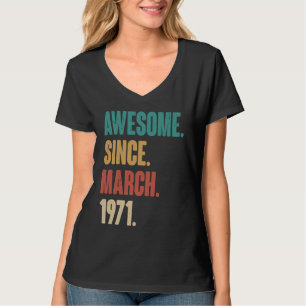 Geburtstag 52. Dekoration März 52 Jahre alt Vintag T-Shirt