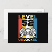 Geburtstag 52. Stufe Entsperrt 52 Gaming Vintag Postkarte (Vorne/Hinten)