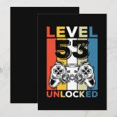 Geburtstag 53. Level freigeschaltet 53 Gaming Vint Einladung (Vorne/Hinten)