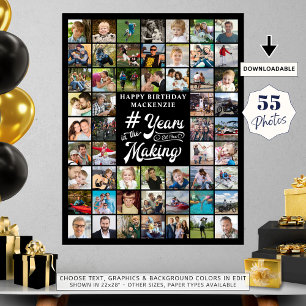 Geburtstag 55 Foto-Collage Jahre im Werden Poster