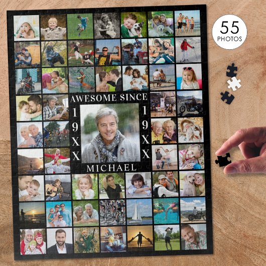 Geburtstag 55 Foto Collage PHANTASTISCH SEIT CE Puzzle