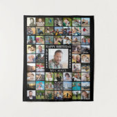 Geburtstag 55 Hintergrund der Fotocollage Wandteppich (Vorderseite)