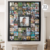 Geburtstag 55 Hintergrund der Fotocollage Wandteppich