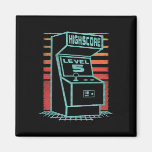 Geburtstag 5 Jahre alter Retro-Spieler Level Up fr Magnet