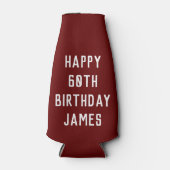 Geburtstag 60. Eleganter Burgund Vater Stilvoll Flaschenkühler (Vorderseite)