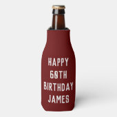 Geburtstag 60. Eleganter Burgund Vater Stilvoll Flaschenkühler (Flaschenvorderseite)