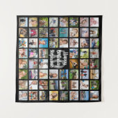 Geburtstag 60 FotoCollage Personalisiert Wandteppich (Vorderseite (Horizontal))