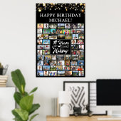 Geburtstag, 62. Fotocollage # Jahre in der Herstel Poster (Heimbüro)