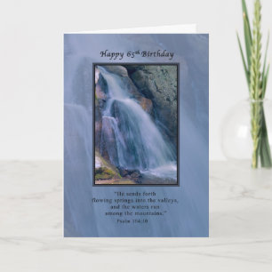 Geburtstag, 65., Religious, Bergwasserfall Karte