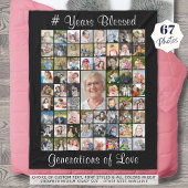 Geburtstag 67 FotoCollage Benutzerdefinierter Text Fleecedecke