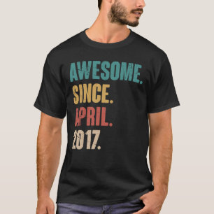 Geburtstag 6. Dekoration 6. April 6 Jahre Vintag T-Shirt