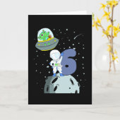 GEBURTSTAG 6. Geburtstag Junge Astronautin Karte (Gelbe Blume)