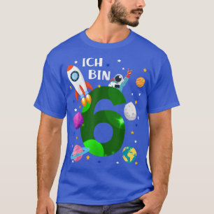 Geburtstag 6 Jahre Rakete, Planeten, Sterne, Astro T-Shirt