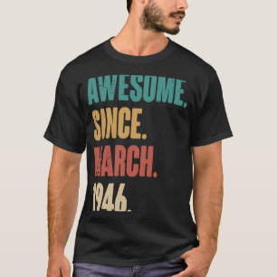 Geburtstag 77. Dekoration März 77 Jahre alter Vint T-Shirt