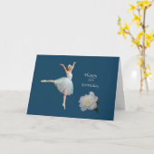 Geburtstag, 7., Ballerina und White Peony Card Karte (Gelbe Blume)