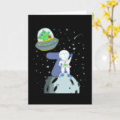 GEBURTSTAG 7. Geburtstag Junge Astronautin Karte (Gelbe Blume)