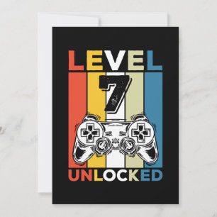 Geburtstag 7. Level freigeschaltet 7 Gaming Vintag Einladung