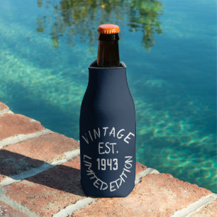 Geburtstag 80. Eleganter Navy Blue Vater Favoriten Flaschenkühler