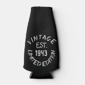 Geburtstag 80. Eleganter Schwarzer Vater Favoriten Flaschenkühler (Vorderseite)