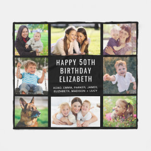 Geburtstag 8 Foto Personalisiert Black Fleecedecke