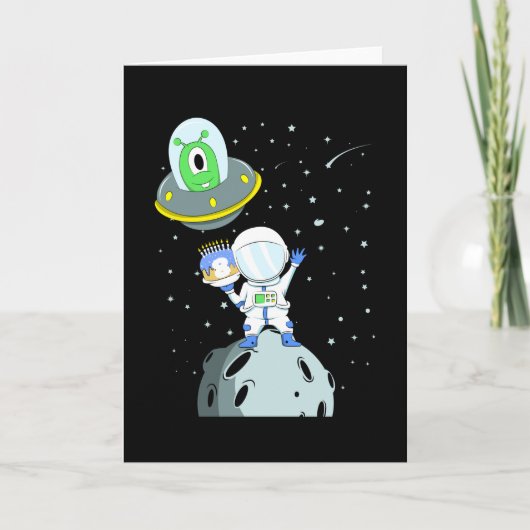 GEBURTSTAG 8. Geburtstag Junge Astronautin Karte (Vorderseite)