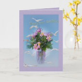 Geburtstag, 90., Blume und Vögel Karte (Gelbe Blume)